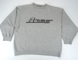 Vintage Boss By IG Designs Crewneck Sweatshirt XL Rare 90s Gray Embroidered - $28.45