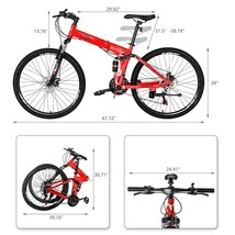 Lightweight Folding Bike Full Suspension Bike 26 Inch 21 Speed Mtb Bicycles - £260.03 GBP