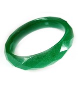 Christmas Green Glitter Resin Faceted Bangle Bracelet for Women Girls Fa... - $22.00