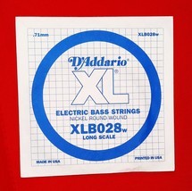 D&#39;Addario XLB028w Nickel Wound Bass Guitar Single String Long Scale .028 - £4.62 GBP