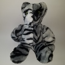 Black Gray Striped Plush Stuffed Animal Lovey Tiger? Leopard? Lemur? Gre... - $24.70