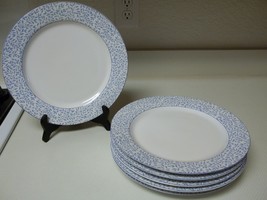 Sakura Hallmark Alanna Set of 6 Stoneware Dinner Plates Blue Flowers - £38.33 GBP