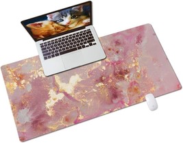 QIYI Large Mouse Pad, Cute Pink Desk Mat for Desktop, Women Girls PU Lea... - $31.99