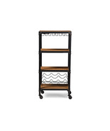 Brown Style Antique Black Textured Finish Metal Distressed Wine Storage ... - $7,543.36 MXN
