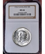  1936 MS-66 Cleveland Centennial/Great Lakes Exposition Half Dollar NGC - $389.71 CAD