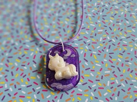 Unicorn Charm Bundle, including resin charm, necklace, mini flashlight, ... - £8.65 GBP