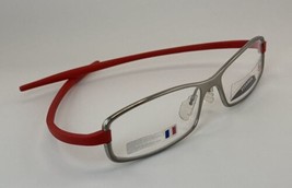 Authentic Tag Heuer TH 3705 Full Rim Silver/Red Reflex Frame France Eyeglasses - £223.53 GBP