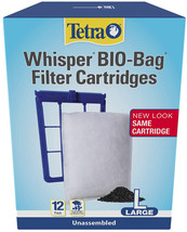 Tetra Whisper Bio-Bag Disposable Filter Cartridges Large 48 count (4 x 12 ct) Te - £94.40 GBP