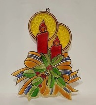 Vintage Giftco Inc Plastc Candle &amp; Mistletoe Christmas Sun Catcher - £6.25 GBP