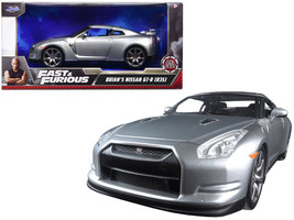 Brian&#39;s Nissan GT-R R35 Silver Fast &amp; Furious Movie 1/24 Diecast Car Jada - $41.12