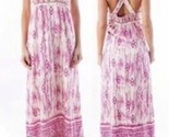 Ann Taylor Loft Silk Maxi Dress  Size 0 Pink and Ivory Print Olive green... - $27.83