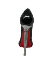 Black Wine Bottle Holder Stiletto Shoe Patent Leather Look with Red Bottom image 4