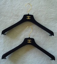 Authentic Chanel Black Velvet Coat/Jacket Hangers Large CC&#39;s Lot of Seve... - $145.00
