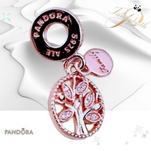 Pandora Rose Gold SPARKLING FAMILY TREE Dangle CZ Charm US SELLER - $785.94 MXN