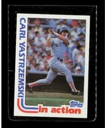 Vintage 1982 Topps Baseball Carl Yastrzemski In Action #651 Boston Red Sox - £3.88 GBP
