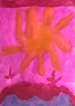 Original Abstract Watercolor Painting Art OOAK ACEO 6 Year Old Child Artist Mila - £6.38 GBP