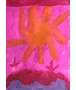 Original Abstract Watercolor Painting Art OOAK ACEO 6 Year Old Child Art... - $7.99