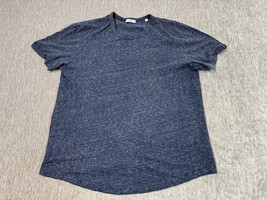 Buck Mason Shirt Mens XL Blue Heather Tri-Blend Curved Hem Crewneck Shor... - $24.74