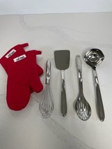 All-Clad Precision Stainless Steel 4 piece Utensil Set with All-clad Oven Mitts - £87.75 GBP