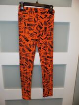 Lularoe Orange Halloween Laterns/Skulls/Candles Leggings Size Tween Girl's - $14.40