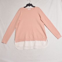 Calvin Klein Shirt Tail Sweater Pink Size Small Pull Over Round Neck - $18.94