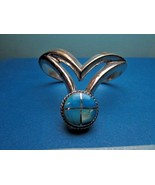 Silver Turquoise Cuff Tribal Bracelet Aneu Jewelry - £96.79 GBP