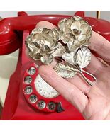 WOW Antique 1940s Silver Rose Brooch Pin  -BEST EVER GIFT! Offer! - $11,768.61 MXN
