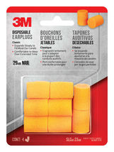 3M 29 dB Foam Earplugs Orange 4 pair - $7.95
