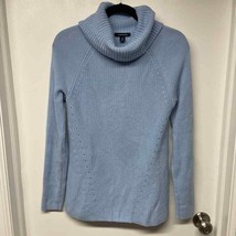 Lands End Baby Blue Cowl Neck Sweater Womens Size 6-8/Small Thick Cable ... - £23.74 GBP