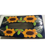 Floral  Mexican Ceramic Pottery Tissue Box Cover  - $25.60