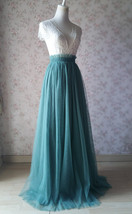 MISTY GREEN Full Long Tulle Skirt Women Plus Size Floor Length Tulle Skirt image 3
