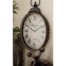 Metal Rope Wall Clock Black Farmhouse Oval Iron Natural Finish Roman Num... - £44.77 GBP