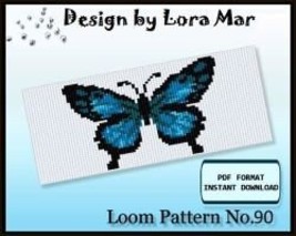 Loom Beads Pattern No.90 - Bracelet Beaded Pattern - Delica Beads Blue B... - £2.31 GBP