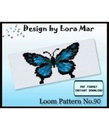 Loom Beads Pattern No.90 - Bracelet Beaded Pattern - Delica Beads Blue B... - $3.00