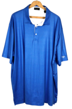 Byron Nelson 2XL Polo Shirt Blue White Dri Fit Stretch Slinky Knit Mens ... - £29.11 GBP