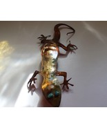 Gecko w/Turquoise Eyes - Metal Art - Copper 8&quot; x 3 1/2&quot; - $352.34 MXN