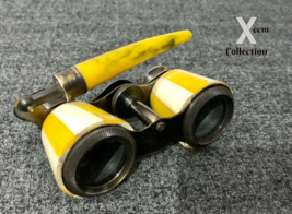 Brass Binocular Antique Yellow Mother Of Pearl Design Opera Glasses Beautiful... - £24.85 GBP