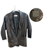 Vintage Danielle Black Leather Blazer Jacket Women&#39;s Size 7/8 - $26.73