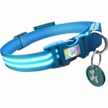 NEW Squeaker Poochlight SMALL Electric Blue LED Light-Up Flashing Dog Co... - £18.45 GBP
