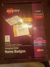Avery® Hanging Name Badge Kit, 3&quot; x 4&quot;, Box Of 100 #74459 - $85.82