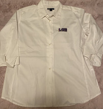 womens XL white blouse LSU Tigers embroidered logo - £18.46 GBP