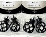 2 Packs Cambria Premier Finials Satin Black Complete Brd Cage Use With Rods - $25.99