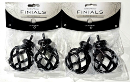 2 Packs Cambria Premier Finials Satin Black Complete Brd Cage Use With Rods - £20.45 GBP