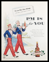1955 PM Exceptionally Fine Whiskey Vintage Print Ad - $14.20