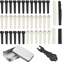 Acoustic Guitar Bridge Pins Ivory Black 36-Pack Bridge Pin Puller Remove... - $300.05 MXN