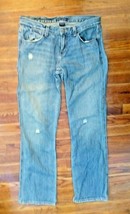 Ralph Lauren Dungarees Jeans Women Pockets Size 31 Factory Distressed - £17.13 GBP