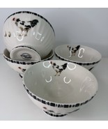 4 Cereal Bowls Potter’s Studio Black and White Rooster Footed NEW - $65.82 CAD