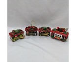 Set Of (4) Powell And Hyde Cable Car Christmas Ornaments San Francisco M... - $40.62