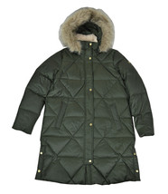 LRL Ralph Lauren Womens Olive Green Quilted Faux Fur Hood Puffer Coat, S 7951-4 - $147.02