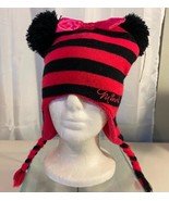 Red And Black Minnie Mouse Knit Cap Beanie  Pre-Owned - £10.11 GBP